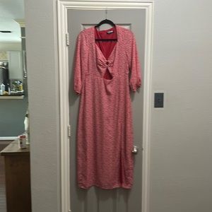 RED WHITE FLOWER PATTERN DRESS❤️🤍